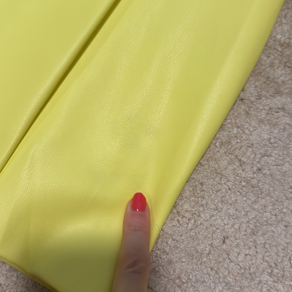 Meshki yellow vegan leather mini strapless dress size XXS - Picture 5 of 7